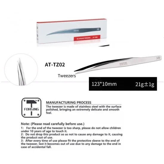 Dspiae AT-TZ02 Flat-End Angled Tweezers #Z02