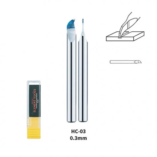 Dspiae HC-03 0.3mm Tungsten Steel Hook Broach (Scriber) Shank Dia: 3.175mm