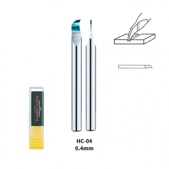 Dspiae HC-04 0.4mm Tungsten Steel Hook Broach (Scriber) Shank Dia: 3.175mm