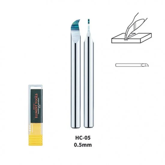 Dspiae HC-05 0.5mm Tungsten Steel Hook Broach (Scriber) Shank Dia: 3.175mm