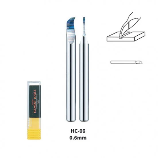 Dspiae HC-06 0.6mm Tungsten Steel Hook Broach (Scriber) Shank Dia: 3.175mm