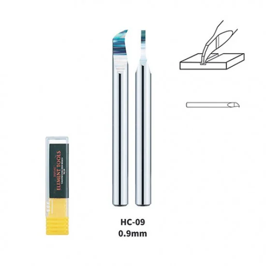Dspiae HC-09 0.9mm Tungsten Steel Hook Broach (Scriber) Shank Dia: 3.175mm