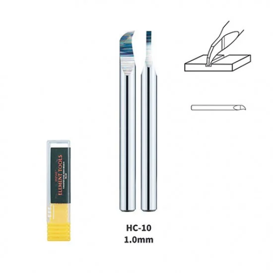 Dspiae HC-10 1.0mm Tungsten Steel Hook Broach (Scriber) Shank Dia: 3.175mm