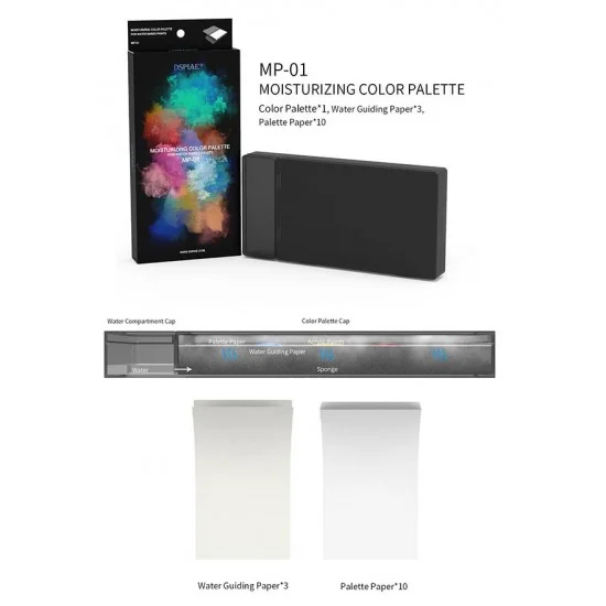 Dspiae MP-01 Moisturizing Colour Palette for Water-based Paints (1 palette w/paper)