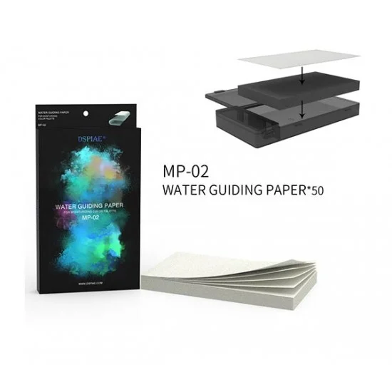 Dspiae MP-02 Moisturizing Colour Palette Water Guiding Paper for Water-based Paints (50pcs)