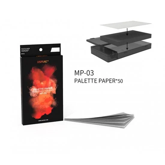 Dspiae MP-03 Moisturizing Colour Palette Paper for Water-based Paints (50pcs)