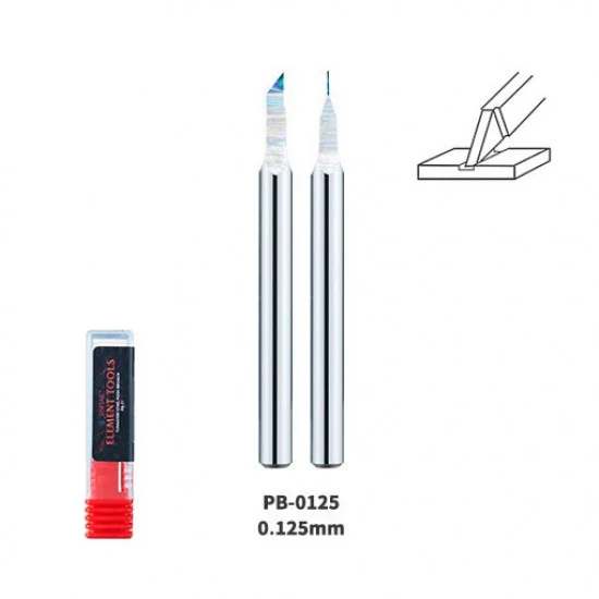 Dspiae PB-0125 0.125mm Tungsten Steel Push Broach (Chisel) Shank Dia: 3.175mm