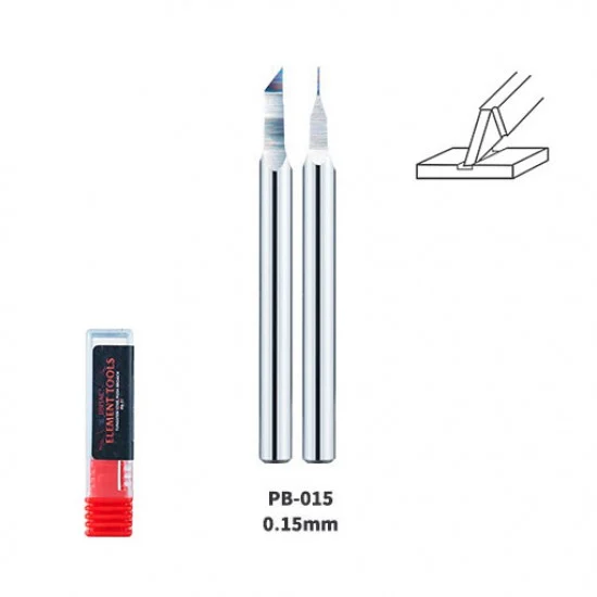 Dspiae PB-015 0.15mm Tungsten Steel Push Broach (Chisel) Shank Dia: 3.175mm