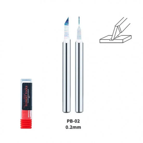 Dspiae PB-02 0.2mm Tungsten Steel Push Broach (Chisel) Shank Dia: 3.175mm