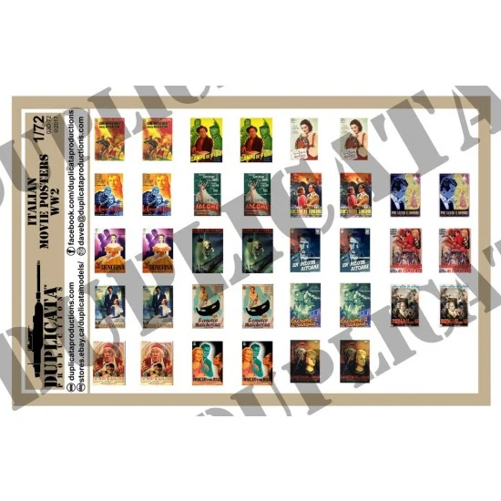 Duplicata Productions 03D-72 1/72 WWII Italian Movie Posters