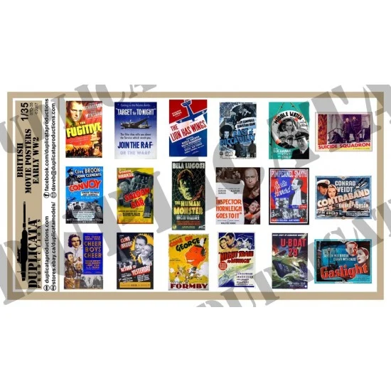 Duplicata Productions 07D-35 1/35 Early WWII British Movie Posters