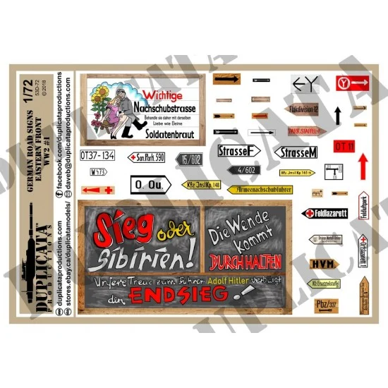 Duplicata Productions 53D-72 1/72 German Signs - Eastern Front #1