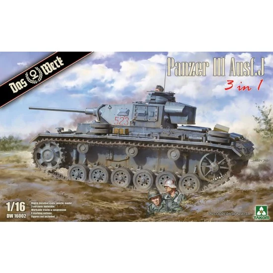 DAS WERK 16002 1/16 Panzer III Ausf. J Medium Tank (3 in 1) - Military Vehicles & Tanks