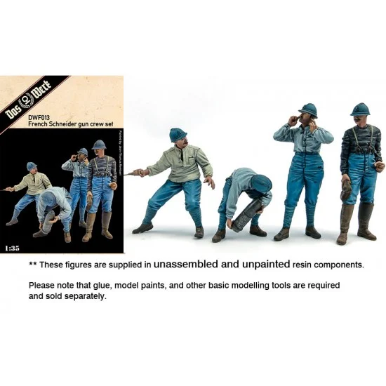 DAS WERK F013 1/35 French Schneider Gun Crew (4 figures) - Model Figures
