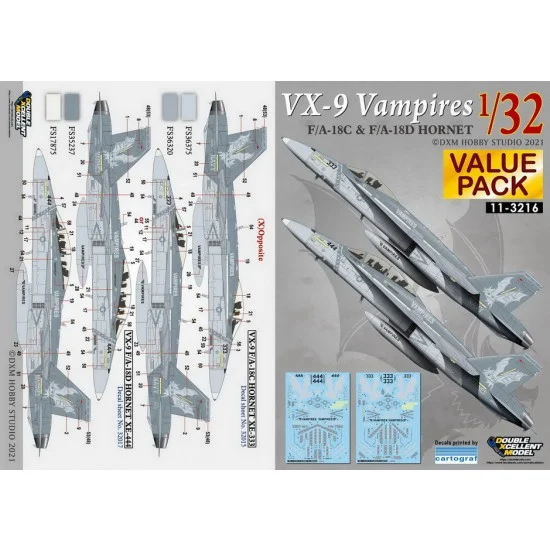 DXM Decals 11-3216 1/32 USN F/A-18C & F/A-18D Hornet VX-9 Vampires Decals for Academy/Kinetic kits
