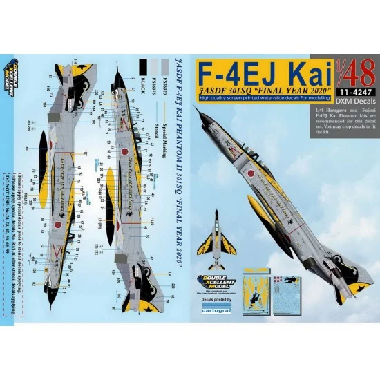 DXM Decals 11-4247 Decals for 1/48 JASDF F-4EJ Kai 301SQ "Final Year 2020"