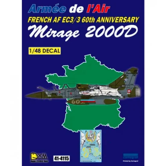 DXM Decals 41-4115 Decals for 1/48 French AF M2000D EC3/3 60 ANN