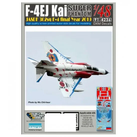 DXM Decals 91-4236 Decals for 1/48 JASDF F-4EJ KAI 302SQ Final Year 2019 "White"