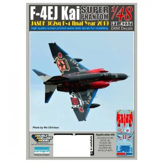 DXM Decals 91-4237 Decals for 1/48 JASDF F-4EJ KAI 302SQ Final Year 2019 "Black"