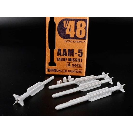 DXM Decals K480001X 1/48 JASDF AAM-5 Air to Air Missiles (4pcs, 3D print kits)