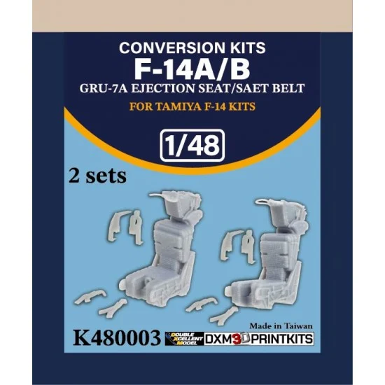 DXM Decals K480003 1/48 F-14A/B GRU-7A Ejection Seat/Seatbelt (2 sets) for Tamiya kits