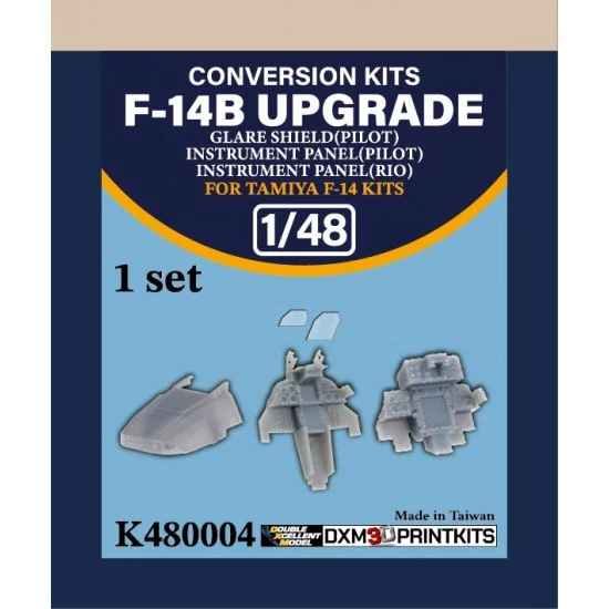 DXM Decals K480004 1/48 F-14B Upgrade Pilot Glare Shield, Pilot RIO Instrument Panels for Tamiya kit