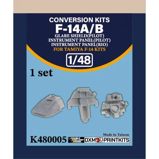 DXM Decals K480005 1/48 F-14A/B Pilot Glare Shield, Pilot RIO Instrument Panels for Tamiya kit