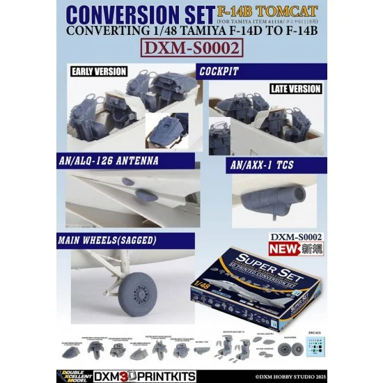 DXM Decals S0002 1/48 F-14B Early/Late Conversion set for Tamiya F-14D kit