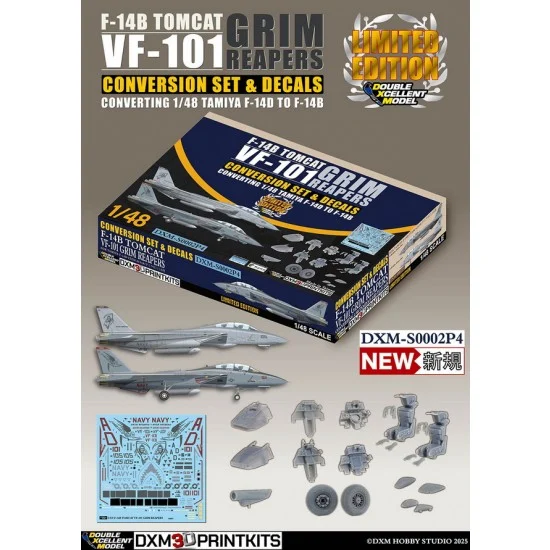 DXM Decals S0002P4 1/48 USN F-14B Tomcat VF-101 Grim Reapers Conversion set for Tamiya F-14D kit