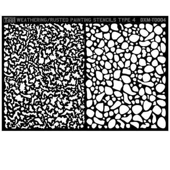 DXM Decals T0004 Weathering/Rusted/Rusty dual modes airbrush stencil #4 - Hobby & Model Paints