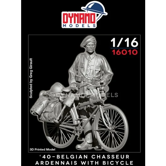 Dynamo 16010 1/16 Belgian Chasseur Ardennais with Bicycle 1940 - Model Figures