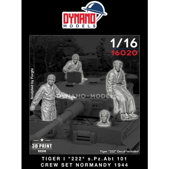 Dynamo 16020 1/16 Tiger I 222 s.Pz.Abt.101 Crew No.2 Normandy 1944 Set (4 figures) - Model Figures