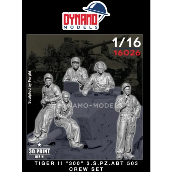 Dynamo 16026 1/16 Tiger II 300 s.Pz.Abt.503 Crew Set (5 figures) - Model Figures