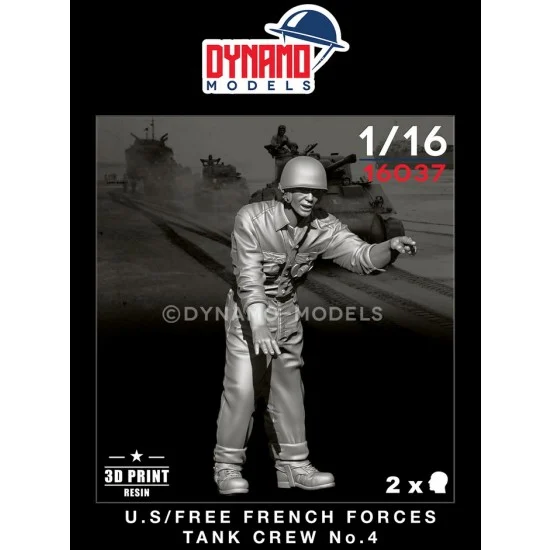 Dynamo 16037 1/16 US/Free French Forces Tank Crew No.4 - Model Figures