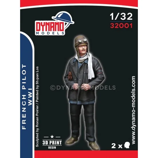 Dynamo 32001 1/32 WWI French Airplane Pilot - Model Figures