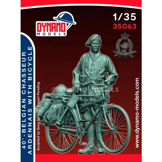Dynamo 35063 1/35 Belgian Chasseurs Ardennais With Bicycle 1940 - Model Figures
