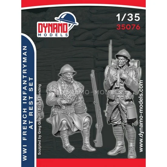 Dynamo 35076 1/35 WWI French Infantryman at Rest Set - Model Figures