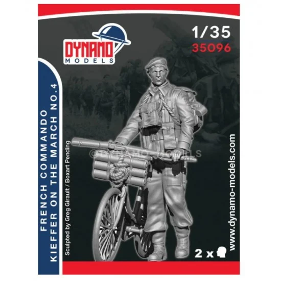 Dynamo 35096 1/35 French Commando Kieffer Marching (with Bicycle) No.4 - Model Figures