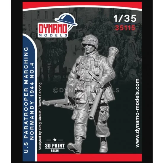 Dynamo 35115 1/35 US Paratrooper 'Bazooka' Marching (Normandy 1944) No.4 - Model Figures