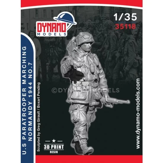 Dynamo 35118 1/35 US Paratrooper MG Marching (Normandy 1944) No.7 - Model Figures