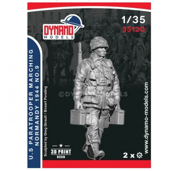 Dynamo 35120 1/35 US Paratrooper 'MG Loader' Marching (Normandy 1944) No.9 - Model Figures