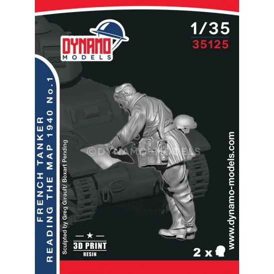 Dynamo 35125 1/35 French '40 Tanker Reading the Map 1940 Ver.1 - Model Figures
