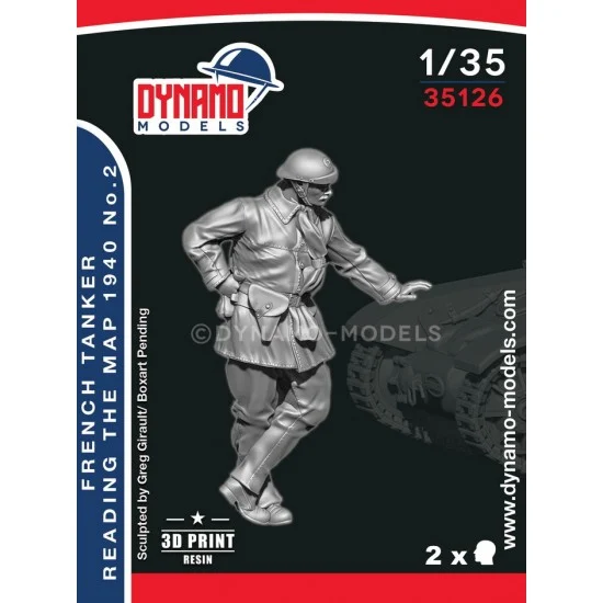 Dynamo 35126 1/35 French '40 Tanker Reading the Map 1940 Ver.2 - Model Figures