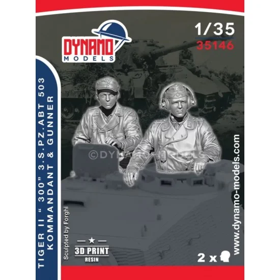 Dynamo 35146 1/35 Tiger II ''300'' s.Pz.Abt 503 Kommandant and Gunner - Model Figures