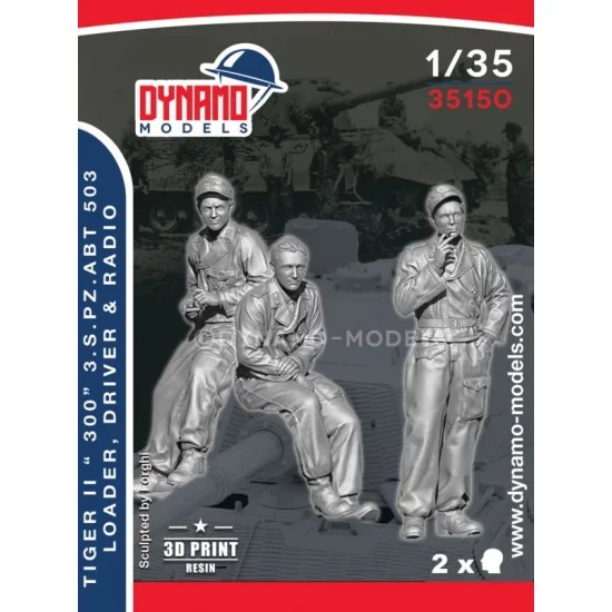 Dynamo 35150 1/35 Tiger II ''300'' s.Pz.Abt 503 Loader, Driver and Radio - Model Figures
