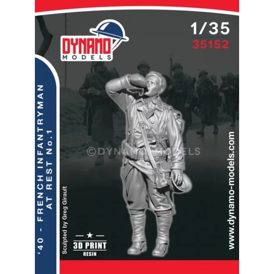 Dynamo 35152 1/35 1940 French Infantryman at Rest No.1 - Model Figures