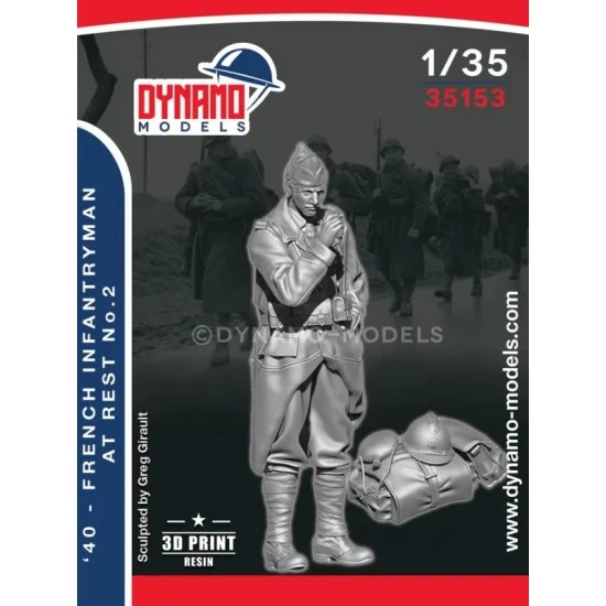 Dynamo 35153 1/35 1940 French Infantryman at Rest No.2 - Model Figures