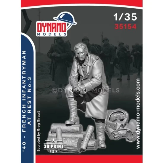Dynamo 35154 1/35 1940 French Infantryman at Rest No.3 - Model Figures