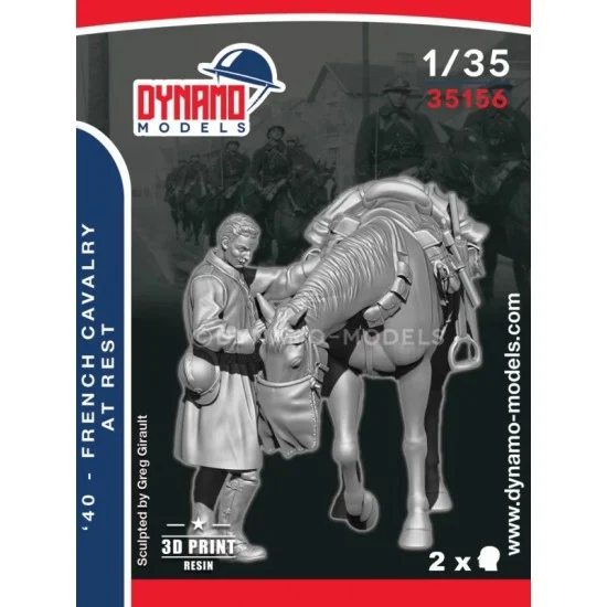 Dynamo 35156 1/35 1940 French Cavalry at Rest No.1 - Model Figures