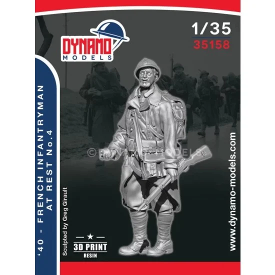 Dynamo 35158 1/35 1940 French Infantryman at Rest No.4 - Model Figures